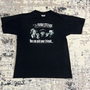Vintage 90s Shirt Three Stooges Pick Your Friends Single Stitch All Sport Size L